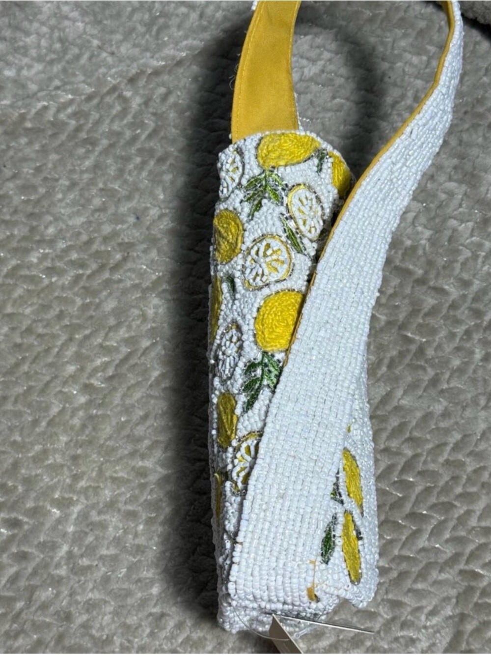 NWT Lemon Beaded Bag TikTok Viral Summer Purse White Yellow Shoulder Bag - Picture 9 of 11